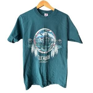 VINTAGE TEE x Mens Womens Teal Colorado Graphic Tee 90s Y2K l Size M